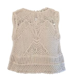 Abercrombie & Fitch Cream Crochet Sleeveless Tank